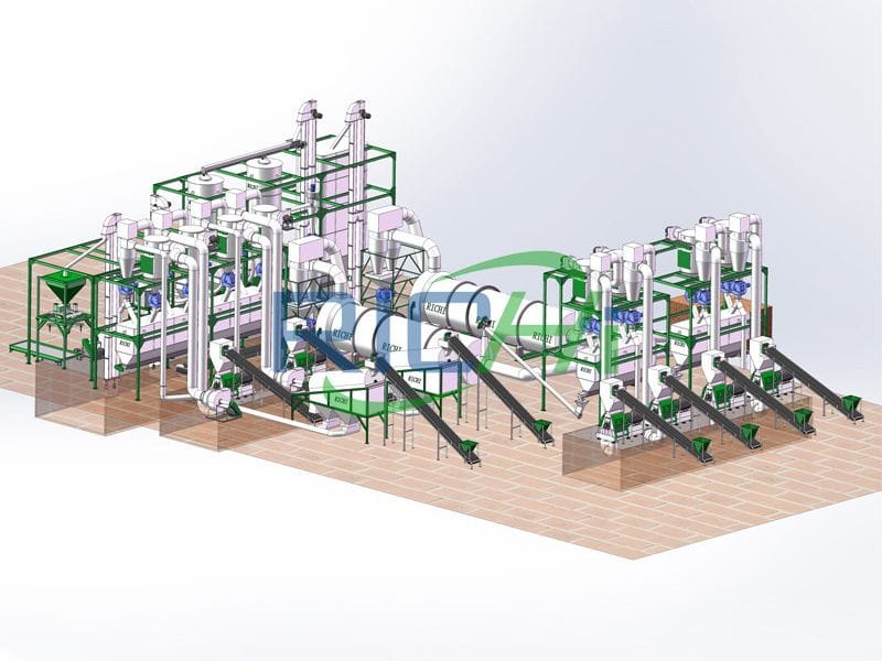 Reasonable Design 5-6T/H Biomass Pelletizing Plant Solutioon