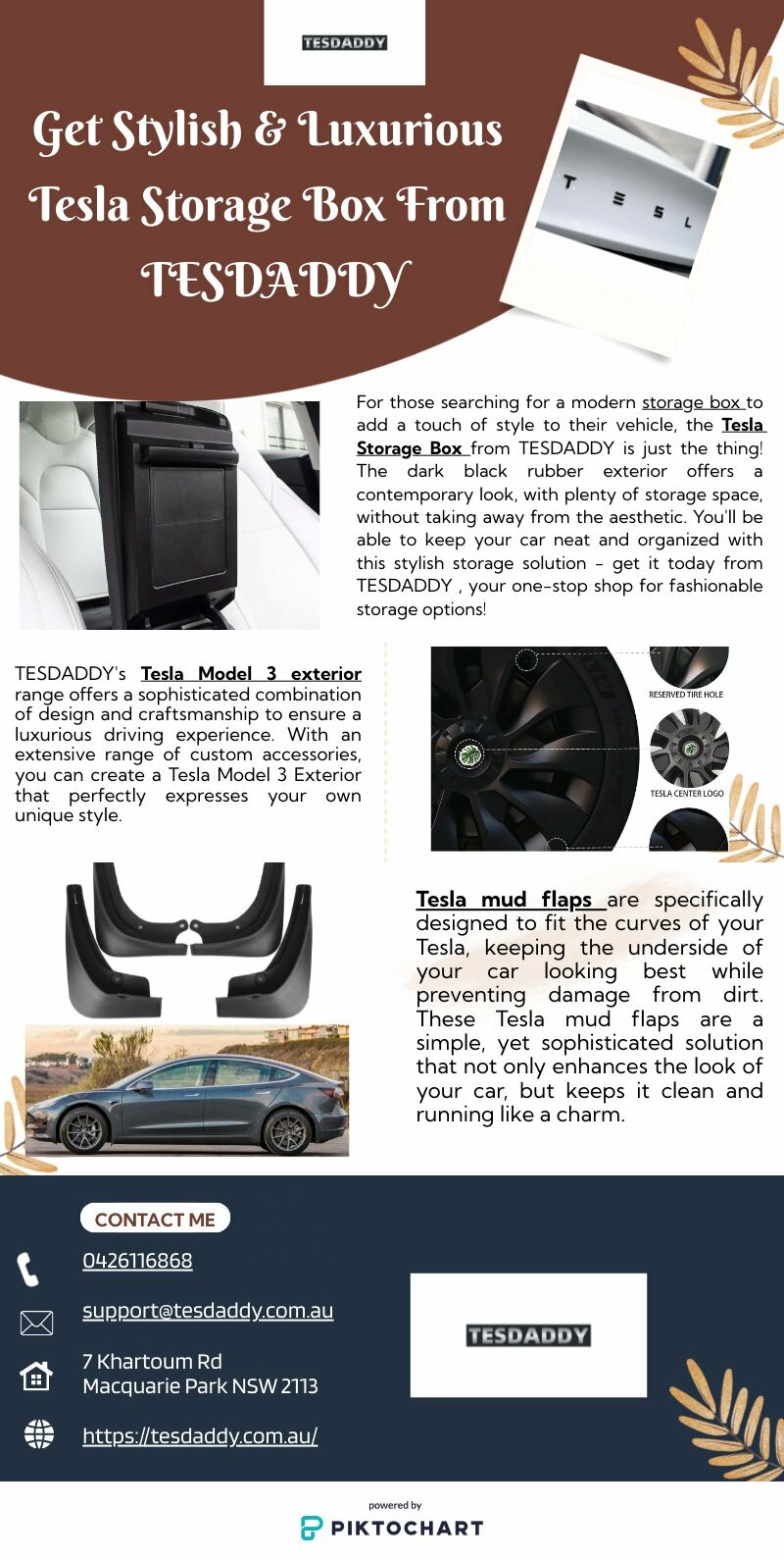 Get Stylish & Luxurious Tesla Storage Box From TESDADDY | Piktochart Visual Editor