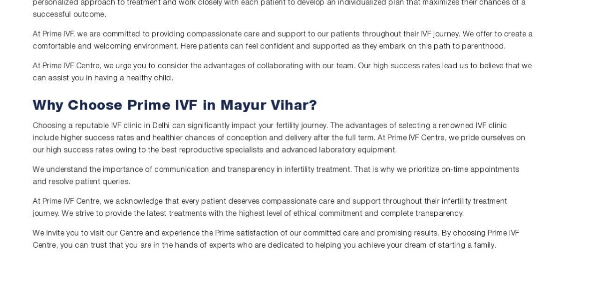 Best IVF Clinic in Mayur Vihar (Delhi) - Prime IVF Centre