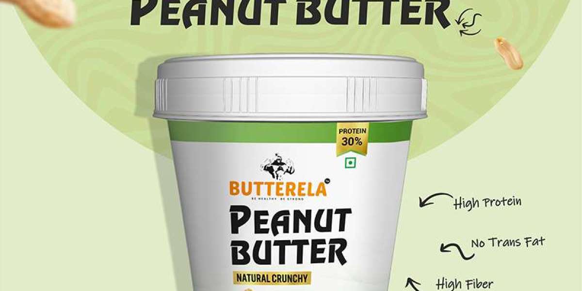 Health booster and High Protein BUTTERELA Natural Peanut Butter.