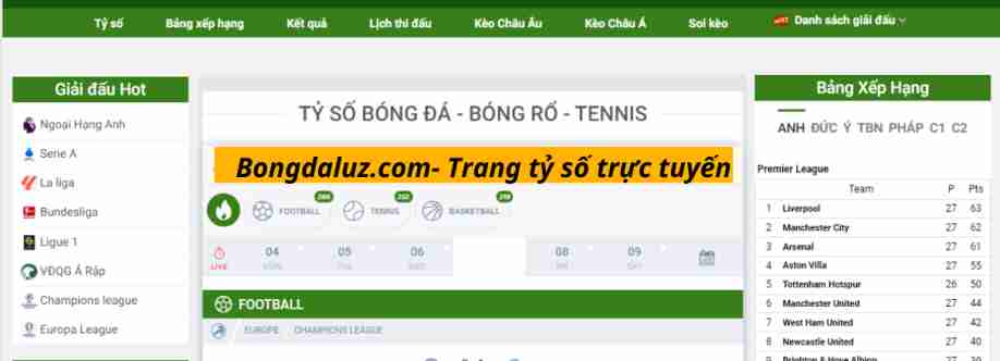 Bongdalu Tỷ số trực tuyến