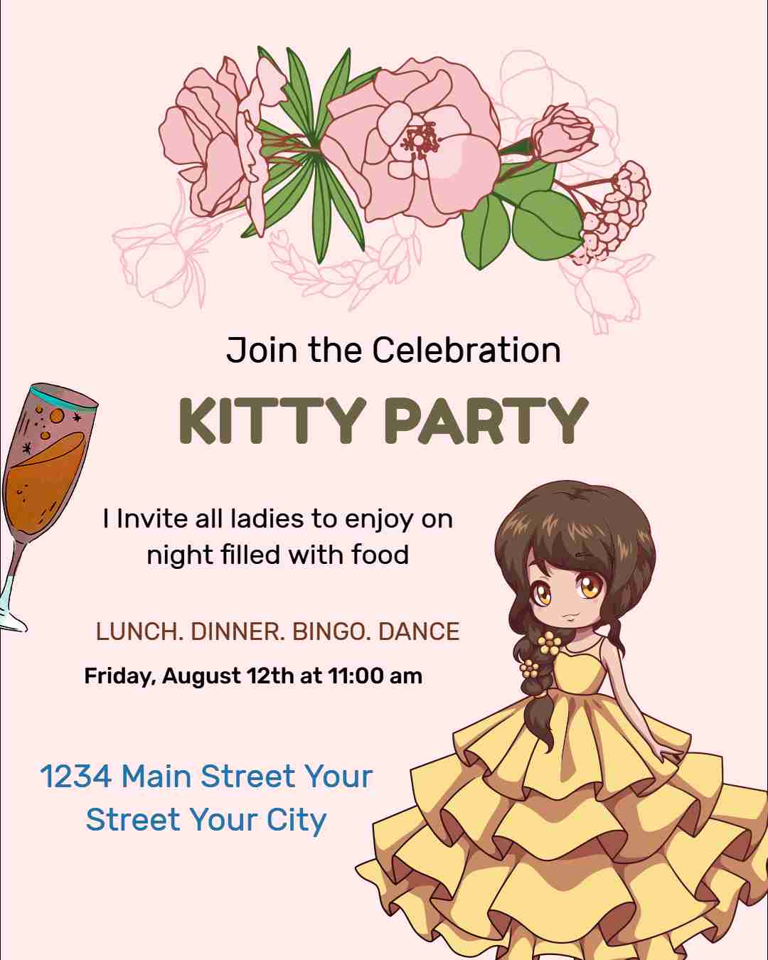 kitty party invite template