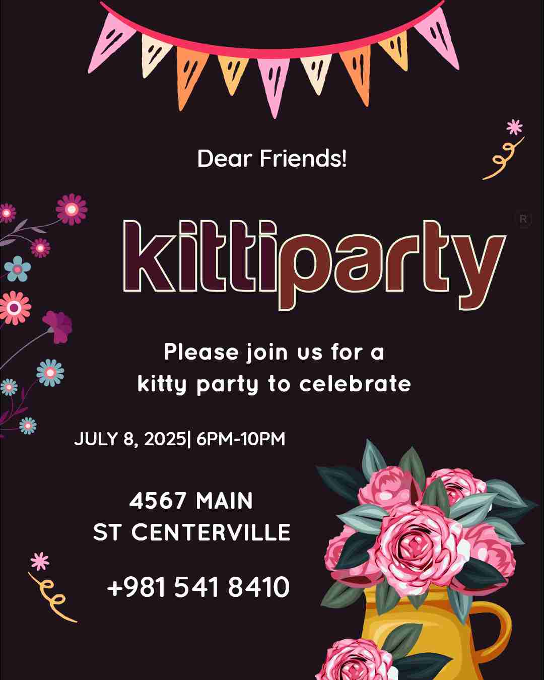 kitty party invite template