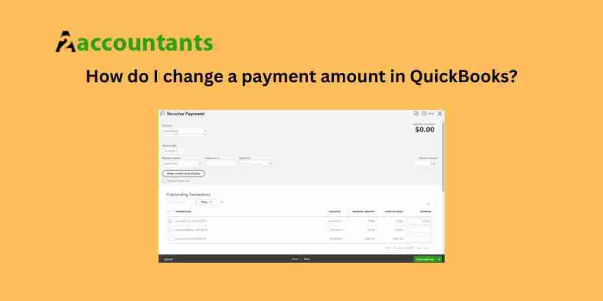 How do I change a payment amount in QuickBooks?