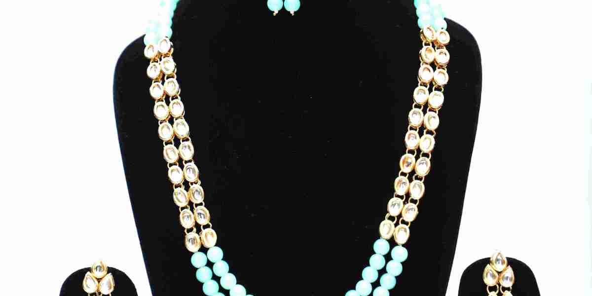 Imperial Charm: Premium Kundan Long Necklace Set