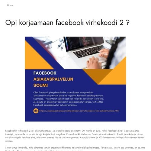 Opi korjaamaan facebook virhekoodi 2 ?