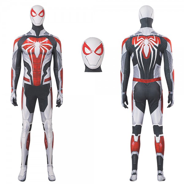 2023 Spider-Man PS4 White Armored Battlesuit Spiderman Jumpsuit - Champion Cosplay