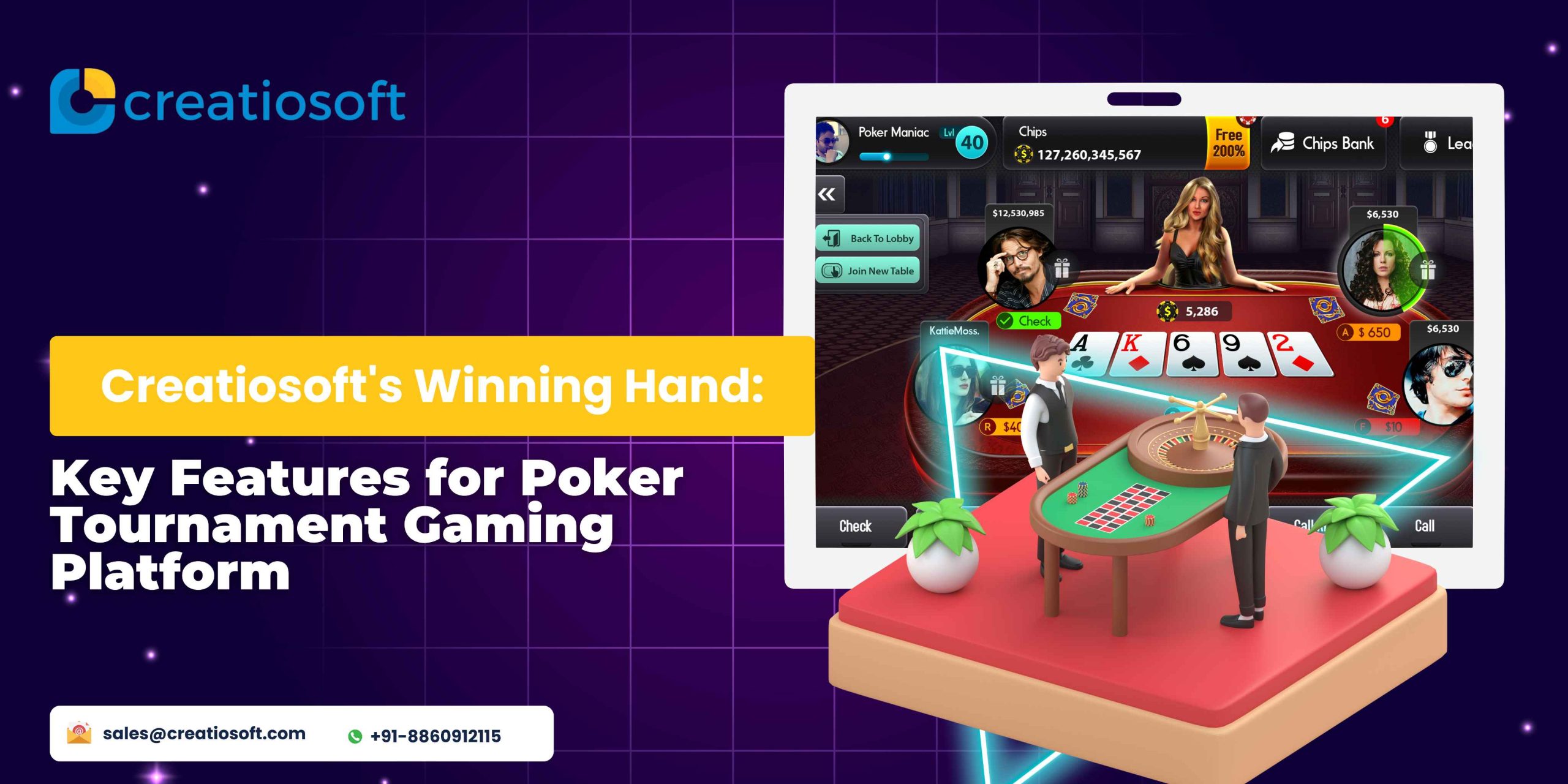 Poker Tournament Gaming Platform Key Features | Creatiosoft