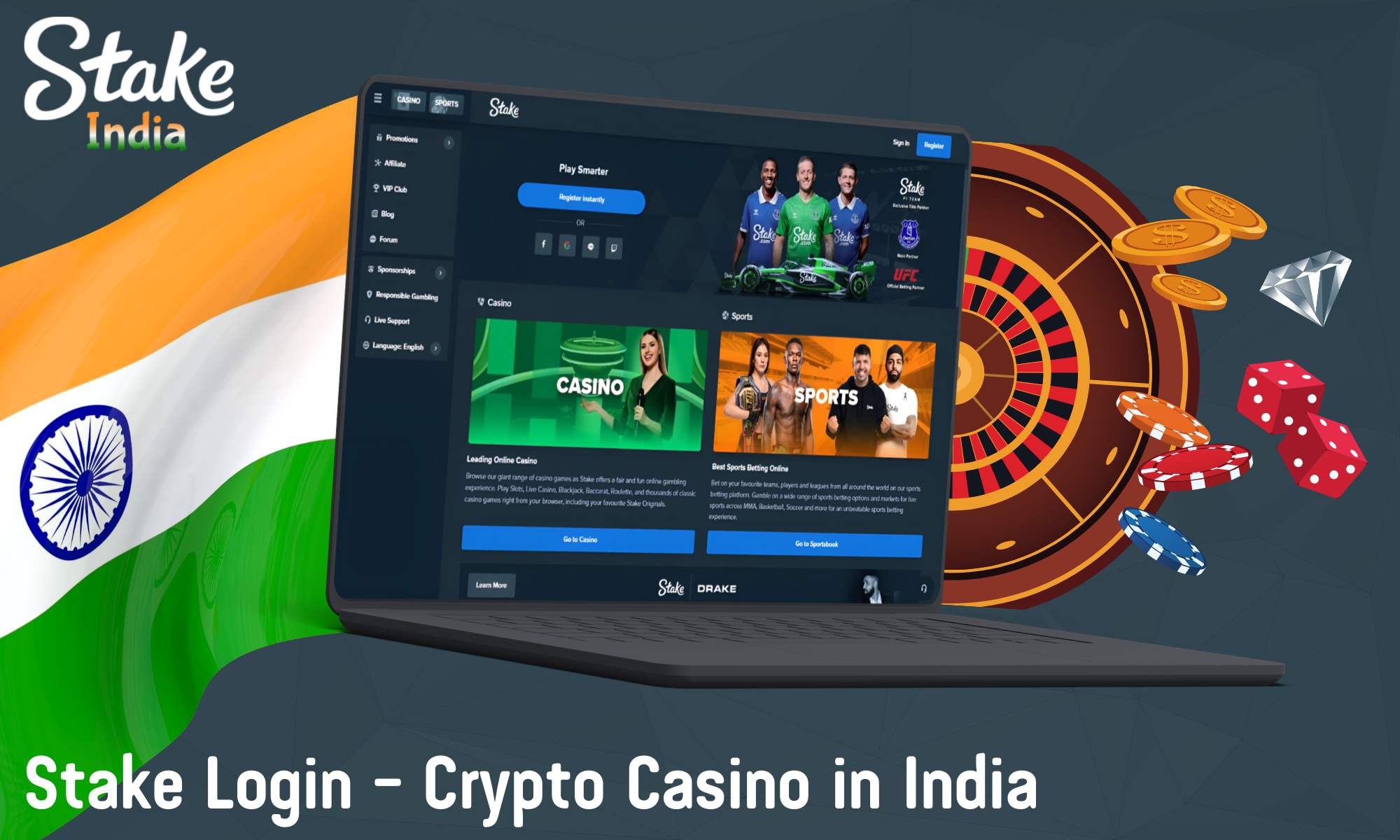 Stake - Crypto online casino and sports betting in India | Login