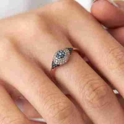 DIAMOND EVIL EYE RING IN 14K GOLD Profile Picture