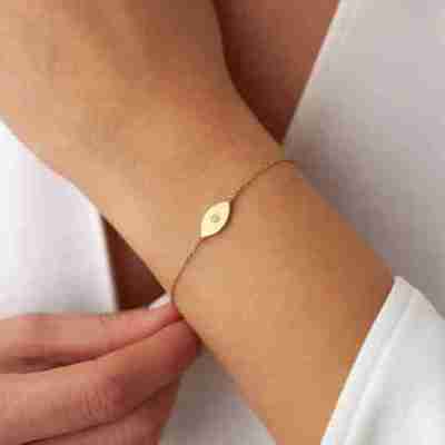 DIAMOND EVIL EYE BRACELET IN 14K GOLD Profile Picture