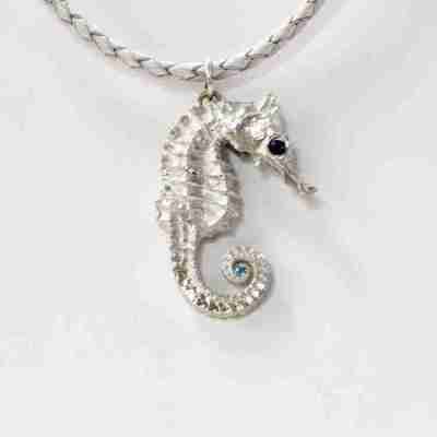 Seahorse Pendant w/ Amethyst and Blue Topaz Profile Picture