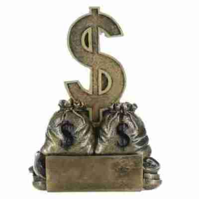 Dollar Sign Trophy - 6 Inch Tall Profile Picture