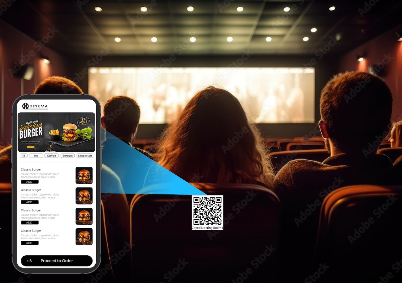 Food ordering system for Cinema & theater in Dubai | DeviceBee