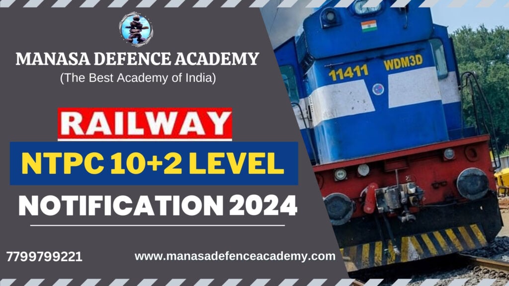 Railway NTPC 10+2 Level Notification 2024  – Manasa Defence Academy