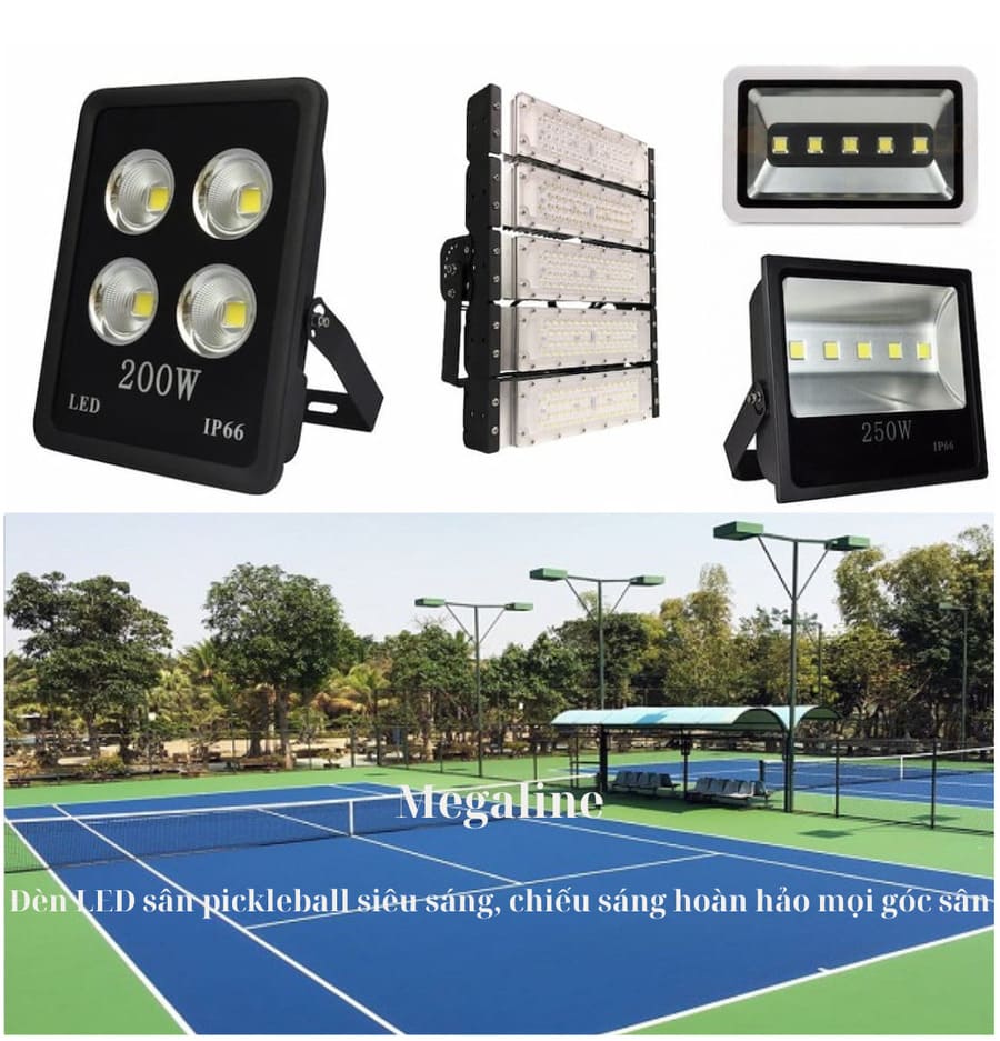 Đèn LED sân pickleball siêu sáng, chiếu sáng hoàn hảo mọi góc sân