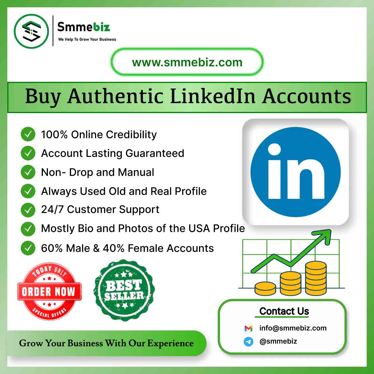 Buy Old LinkedIn Accounts - %Aged & Bulk (low price)%