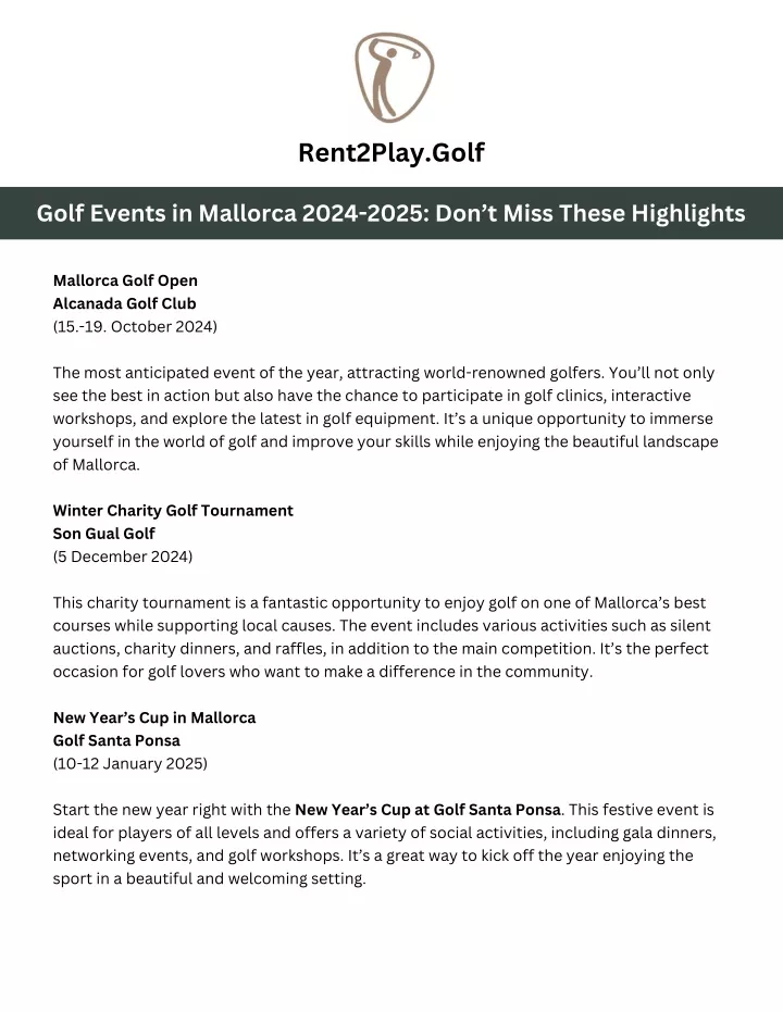 PPT - Golf Events in Mallorca 2024-2025 Don’t Miss These Highlights PowerPoint Presentation - ID:13655130