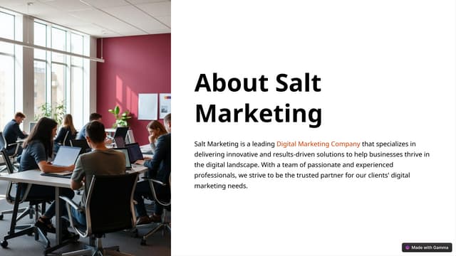 Elevate Your Business with Salt Marketing’s Digital Marketing Services | PPT