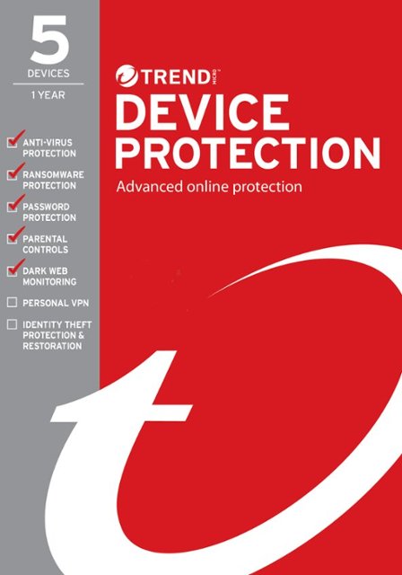 Trend Micro - Device Protection (5-Device) (2-Year Subscription) - Android, Apple iOS, Chrome, Mac OS, Windows [Digital] Trust Haven Solution Store