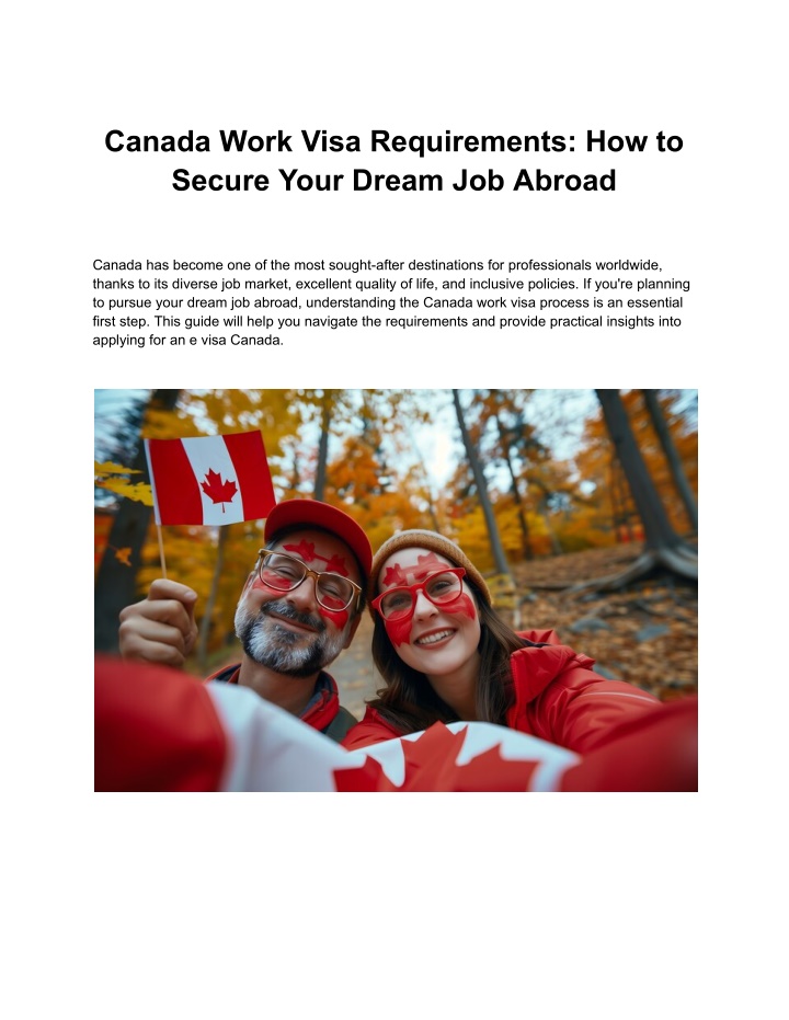 PPT - A Comprehensive Guide to Securing a Canada Work Visa: Your Pathway to a Dream Jo PowerPoint Presentation - ID:13824082