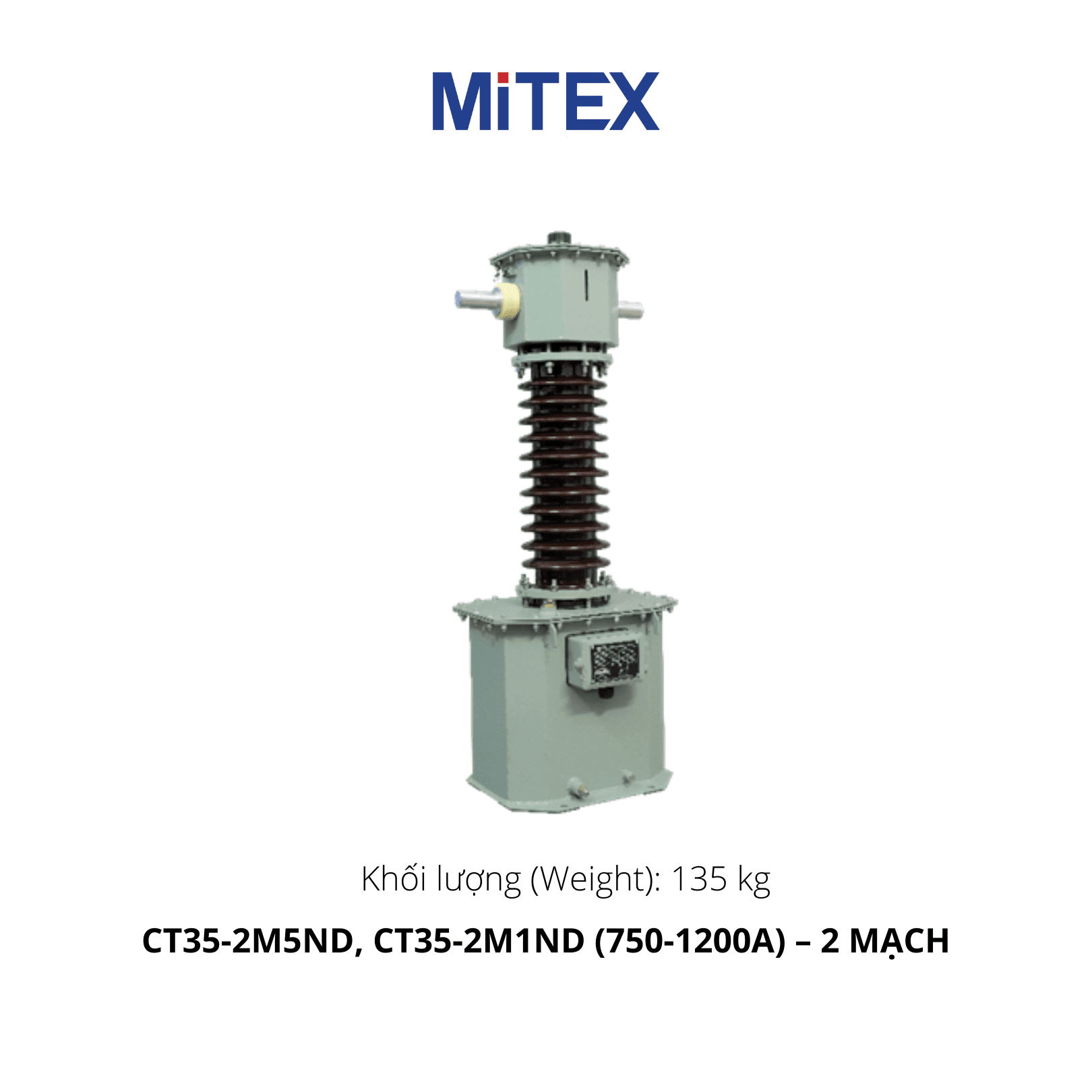 BIẾN DÒNG ĐO LƯỜNG TRUNG THẾ NGÂM DẦU NGOÀI TRỜI 35KV (750 - 1200A) - 2 mạch - Mitex