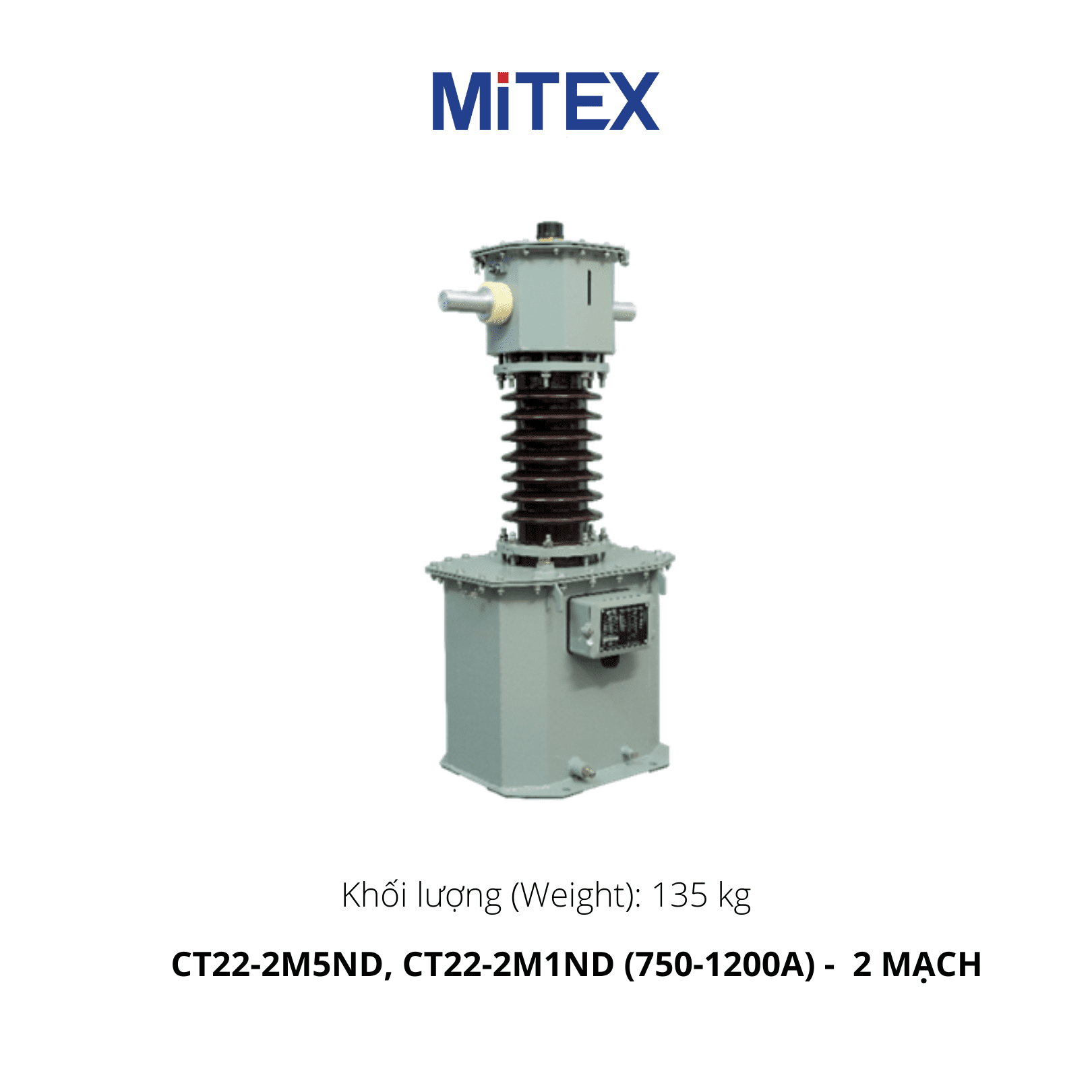 BIẾN DÒNG ĐO LƯỜNG TRUNG THẾ NGÂM DẦU NGOÀI TRỜI 22KV (750 - 1200A) - 2 mạch - Mitex