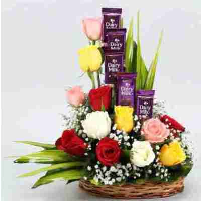 Rose N Dairy Milk Gift Basket Yuvaflowers Profile Picture