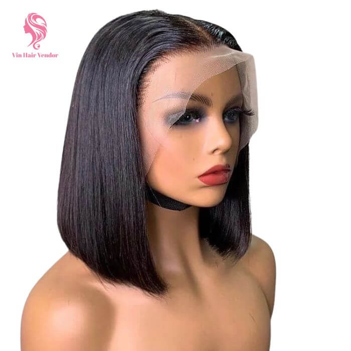 Straight 8 Inch Lace Front Human Hair Wigs