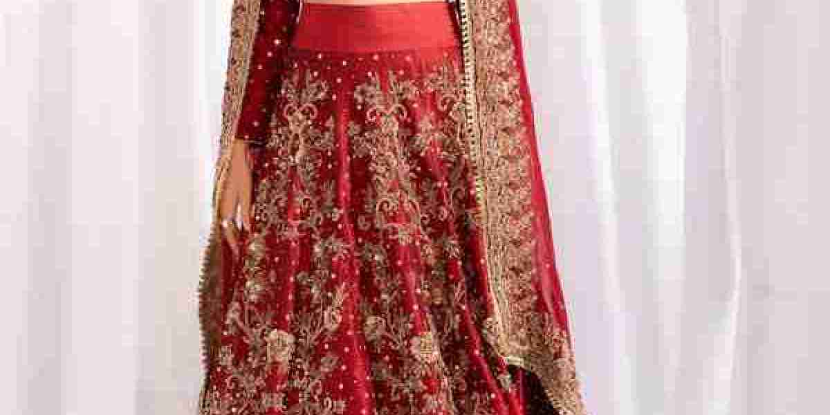 Enchanted - Red and Gold Embellished Bridal Lehenga Choli Set